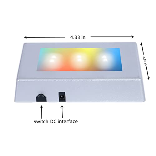 EUSTUMA LED Light Base Rectangle Display Stand In A Variety of Colors,Lighted Up Stand Color Changing Small LED for 3D Glass Crystal Art,Holiday Party Decoration. - color: Silver, size: Small