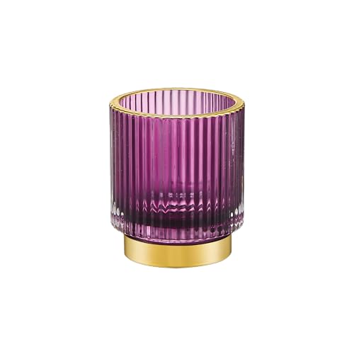 Makeup Brush Holder Organizer,Toothbrush Holders,Desk Pen Pencil Holder,Multifunctional Vintage Glass Brush Cup(A3-31-US) - color: Purple, size: Small