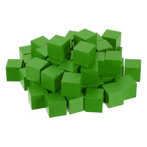 uxcell 100Pcs Wood Blocks for Crafts, 1 Inch Unfinished Wooden Cube Pine Wood Square Block for DIY Craft Projects, Green - color: Green, size: 1"