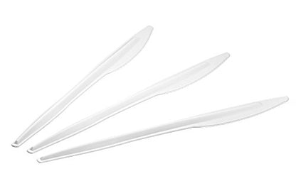 1000 Count Medium Weight White Plastic Knives Bulk Plastic Silverware For Parties, Weddings, Catering, Take out Single-Use Knife - size: 1 Case Knives (1000)