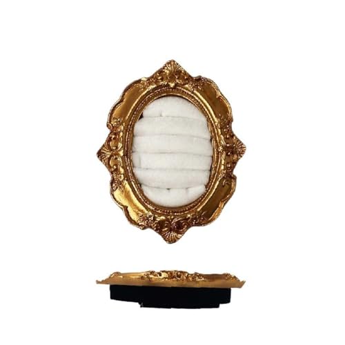 Jewelry Display Rack, Velvet Ring Holder Ring Display Stand Women Vintage Suede Earring Tray Photography Props(Beige) - color: Beige
