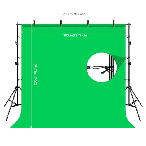 PULUZ Blue Green Red Screen Backdrop Kit with Tripod Stand, 6.5x6.5ft Green Screen Stand for Content Creation and Virtual Backgrounds, Blue Red Photo Background with Backdrop Stand for Photography - size: 6.5x6.5 Ft Backdrop Kit
