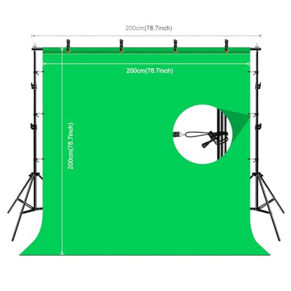 PULUZ Blue Green Red Screen Backdrop Kit with Tripod Stand, 6.5x6.5ft Green Screen Stand for Content Creation and Virtual Backgrounds, Blue Red Photo Background with Backdrop Stand for Photography - size: 6.5x6.5 Ft Backdrop Kit