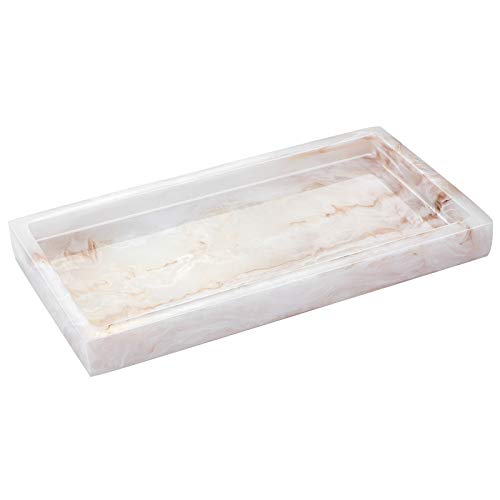 Emibele Jewelry Organizer Resin Tray, Bathroom Kitchen Dresser Vanity Tray Jewelry Dish Ring Cosmetic Organizer for Candle Perfume Soap Shampoo Small Plant Home Decor, Mini Size - Ink Khaki - color: Ink Khaki, size: 7.7" x 3.9" x 0.8"