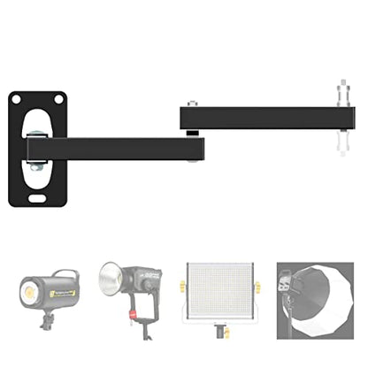 Photographic Wall Mounting Boom Arm Stand: Fold Extend Adjustable 12in Long Bracket,Heavy Duty Wall Mount,Multi Angle,for Photography Strobe Light Monolight,Softbox,Ring Light,Live Broadcast