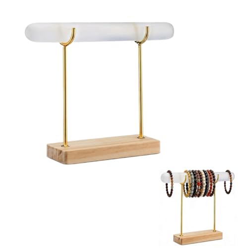 2 Pcs Plaster Bracelet Display Stand Crystal Bracelet and Bangle Display Stand Bracelet Purification Storage Rack with Wooden Base Detachable Jewelry Storage Roll for Offices,Bedrooms,Dressing Rooms