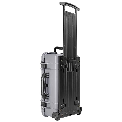 Eylar 22" Carry-On Travel Roller Gear, Camera, Drones, Tools, Equipment Hard Case Waterproof with Foam (Gray) - color: Gray