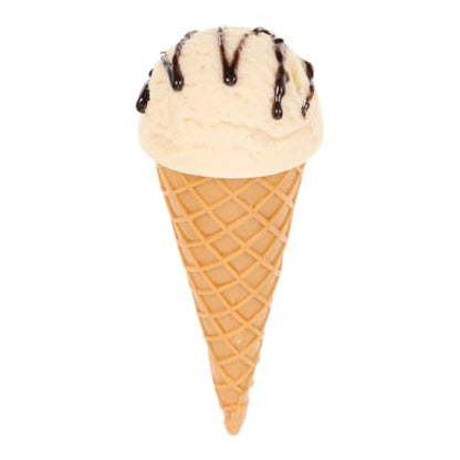 Garneck Fake Ice Cream Cone Prop: Realistic Artificial Vanilla Ice Cream Pretend Food Desset Model for Shop Window Display Home Kitchen Decor Photography