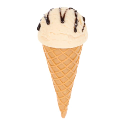 Garneck Fake Ice Cream Cone Prop: Realistic Artificial Vanilla Ice Cream Pretend Food Desset Model for Shop Window Display Home Kitchen Decor Photography