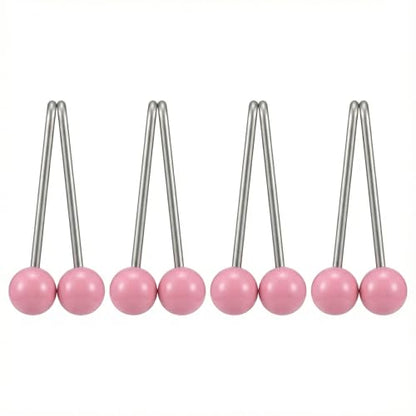 Dimple Maker Cheek Clip Set, Pink 4pcs Reusable Spring Face Accessory for Smile Positioning Practice, Rounded Tips, face dimple Training Tool