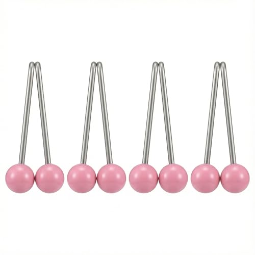 Dimple Maker Cheek Clip Set, Pink 4pcs Reusable Spring Face Accessory for Smile Positioning Practice, Rounded Tips, face dimple Training Tool