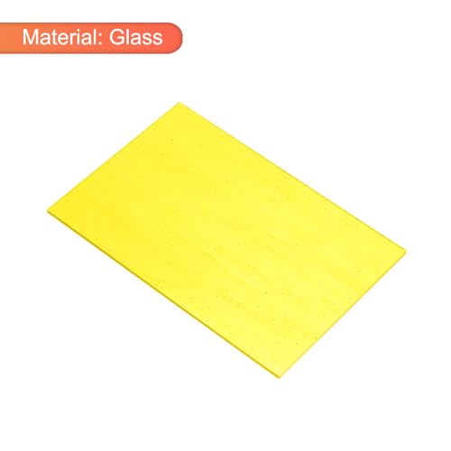MECCANIXITY Stained Glass Sheet Mosaic Tile 7.9 Inch x 5.9 Inch Bright Yellow Stained Glass Sheets for Crafts DIY, Art Project - color: Bright Yellow