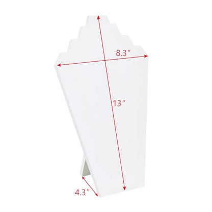 Ikee Design 2pcs Set Wood Jewelry Display Bust with Easel for 3 Necklaces, Wash White Color, ‎8.3" W x 4.3" D x 13" H - color: Wash White