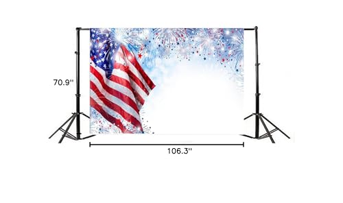 AOFOTO 9x6ft American Flag with Fireworks Backdrop 4 July Independence Day Photography Background Stars and Stripes USA Patriotic National Celebration Veteran Holiday Memorial Day Photo Studio Props - size: 9x6ft