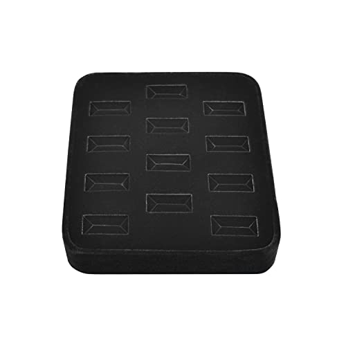 MOOCA 12 Slots Ring Tray Display, Slotted Ring Showcase Display Jewelry Organizer Stand, Jewelry Holder for Showcase for Home Trade Show, Black Velvet - color: Black Velvet, 12 slots
