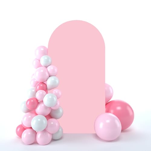 bricia Wedding Arch Backdrop Stand Cover, 7.2FT Double Sided Stretchy Arch Cover Fitted Wedding Birthday Party Banquet Decoration (Pink 86.4''Lx48''W) - color: Pink, size: 7.2FT