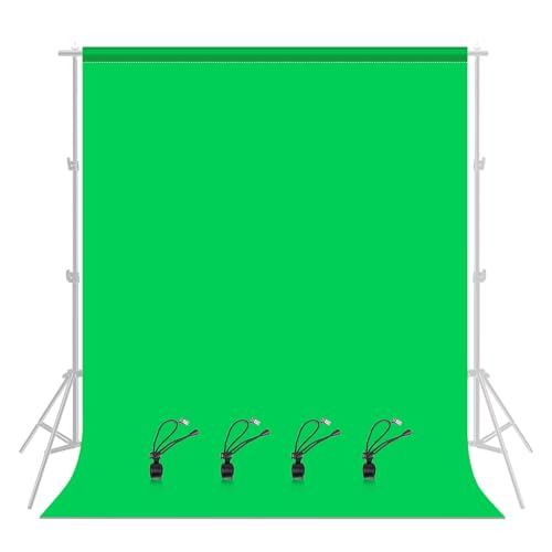 PULUZ Green Screen Backdrop with 4 Fixing Clip, 6.6 x 6.6 Ft Photography Chroma Key Greenscreen Background for Streaming Zoom, Live Streaming, Photo Video Studio - size: 6.6 x 6.6 Ft