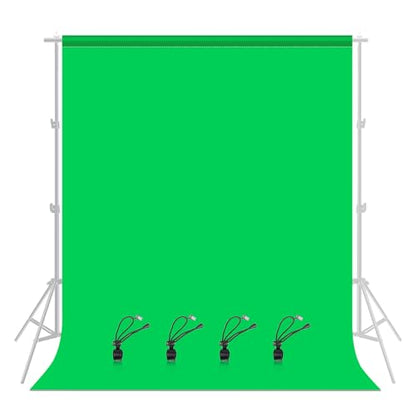 PULUZ Green Screen Backdrop with 4 Fixing Clip, 6.6 x 6.6 Ft Photography Chroma Key Greenscreen Background for Streaming Zoom, Live Streaming, Photo Video Studio - size: 6.6 x 6.6 Ft