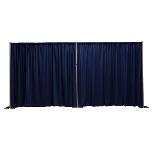 OnlineEEI Pipe & Drapes Portable Stand Kit, 8FT x 20FT Photo Backdrop Set with Portable Stand, Photography Background for Weddings, Birthday Parties, Business Events (Navy) - color: Navy Blue