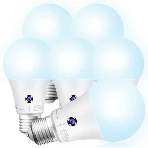 Sengled Dusk to Dawn Light Bulbs Outdoor, A19 LED Sensor Bulbs 6 Pack, 5000K Daylight 1200 Lumens, 75W Equivalent 10.5W, E26 Base Automatic On/Off Photocell Light Bulbs for Porch and Garage - color: 5000k Daylight, size: 6 Pack