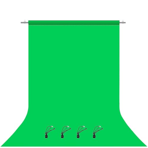 PULUZ Green Screen Backdrop with 4 Fixing Clip, 3.3 x 6.6 Ft Photography Chroma Key Greenscreen Background for Streaming Zoom, Live Streaming, Photo Video Studio - size: 3.3 x 6.6 Ft