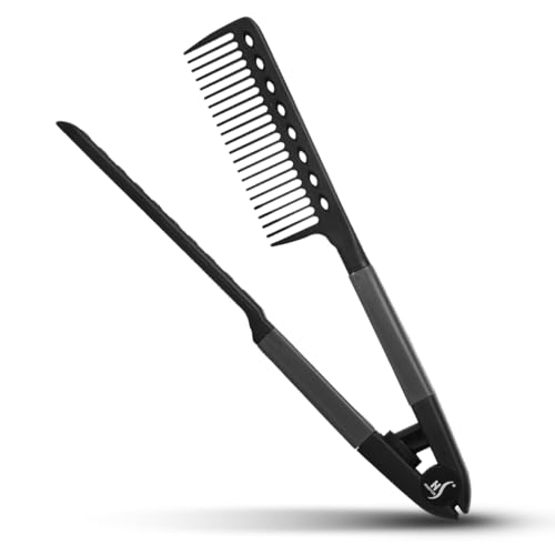 HerStyler Hair Comb For Straightening - Protects Hands - No More Knots - Styles Like A Pro - Versatile Hair Styling Comb - Travel Friendly (Black, Plastic, Dry Hair, 1 Count Pack of 1) - color: Black