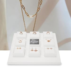 PU Leather Neacklace Display Stand Small Necklace Bracelet Holder Necklace Display Block Jewelry Stand for Pendant Necklace Showcase (White) - color: White, size: Necklace Stand