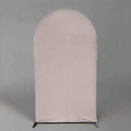 HUAYI Flesh Pink Ripples Pattern Arch Backdrop Cover for Birthday Party Wedding Baby Shower Decorations Chiara Backdrops Arched Wall Frame Stands Covers Props GP-459 3ft * 6ft - color: GP-459-Arch Cover, size: W3ft by H6ft (90cm by 180cm)
