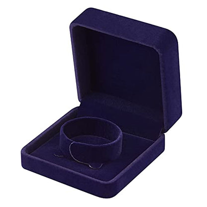 LETURE 4 Pieces Classic Velvet Bracelet Bangle Pendant Necklace Gift Box, Travel Jewelry Box Display Storage Case for Gift, Wedding, Engagement, Proposal, Birthday (4PCS Bracelet-BLUE) - color: 4PCS Bracelet-BLUE