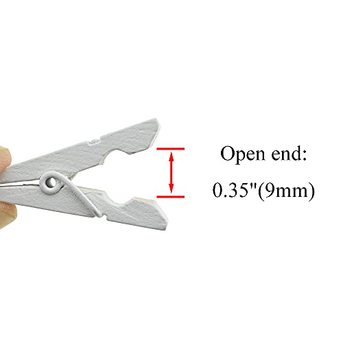 HAHIYO White Wooden Clothes Pins Clothespins Small Do NOT Fall Apart 1.38 inches Length 50 Pack Sturdy Strong Springs No Rust No Discoloration for Laundry Bathroom DIY Craft Photos Food Opened Bags - size: White 1.38 inches 50 Pack