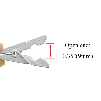 HAHIYO White Wooden Clothes Pins Clothespins Small Do NOT Fall Apart 1.38 inches Length 50 Pack Sturdy Strong Springs No Rust No Discoloration for Laundry Bathroom DIY Craft Photos Food Opened Bags - size: White 1.38 inches 50 Pack