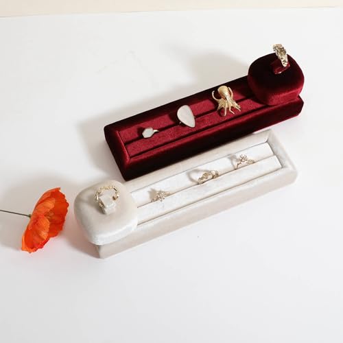 Cute Single Ring Holder for selling, Velvet Ring Display Stand for Jewelry Show, Jewelry Storage Display【Beige】 - color: Beige