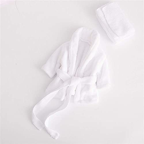 Newborn Baby Photography Props Outfit Robe Bathrobes Towel Sets & Cucumber Slices for Baby Boys Girls Posing Photo Prop - color: White