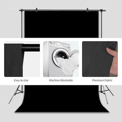 Black Backdrop，Virtual Black Background Sheet，Fabric Wrinkle Resistance Photo Background for Photo Studio Shooting Props，5x7FT - color: Black, size: 5x7ft