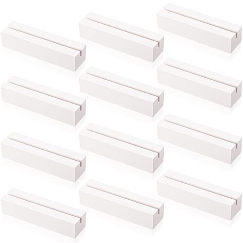 12 Pieces Wood Place Holders Wood Sign Table Number Stands Name Card Holder for Wedding Party Events Decoration(4.6x1.1x1 Inch,White) - color: White, size: Acrylic 4.6x1.1x1 Inch