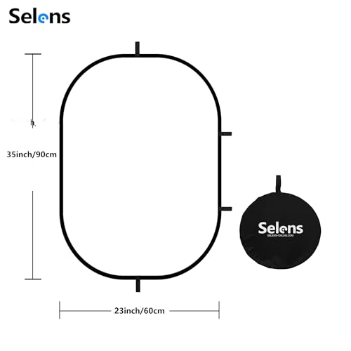 Selens 23.6x35.4in/60x90cm Oval Light Reflector Diffuser, Collapsible Soft Light Diffusion with Carrying Bag for Photo Studio Photography - size: 23x35inch/60x90cm with carrying bag