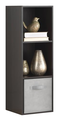 Whitmor 3 Cube Storage Organizer, 3 Tier Stackable MDF Wood Bookcase, Open Storage Display Bookshelf, Storage Cabinet for Living Room, Bedroom, Home, Office, 12.2" L x 11.7" W x 35.6" H, Espresso - color: Espresso, size: 3 Cube Stackable