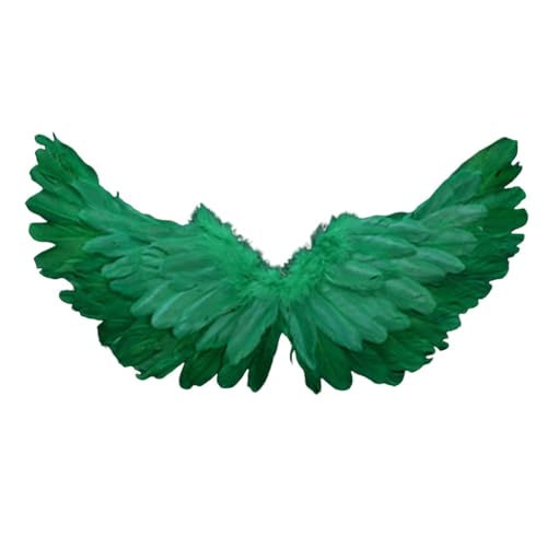 Fairy Wings Angel Feather Wings with Elastic Straps Costume Cosplay Photography Props Halloween Supplies - color: Green, size: 23.62"X7.87"