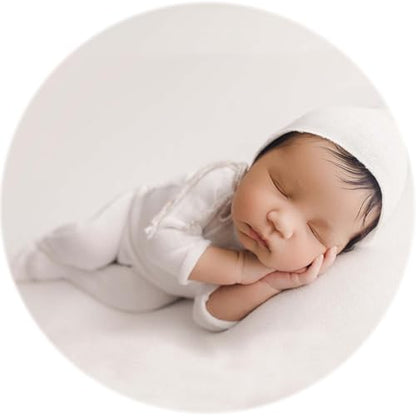 Zeroest Newborn Photography Outfits - Boy & Girl Photoshoot Props (White 3#) - color: White 3#