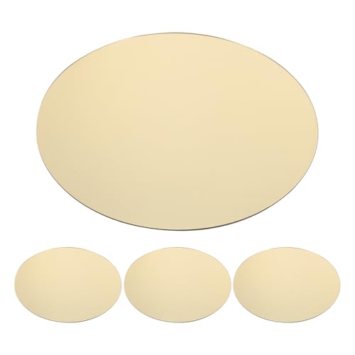 4pcs Acrylic Mirror Round Candle Plate (Gold) - 9.84 Inch Product Photography Prop Background Reflective Display Sheet for Wedding Centerpieces Decor - color: Golden