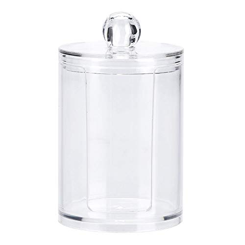 Dioche Round Clear Acrylic Makeup Cotton Pad Swab Holder Makeup Cosmetic Storage Organizer Box, Clear Acrylic Cotton Pad Container