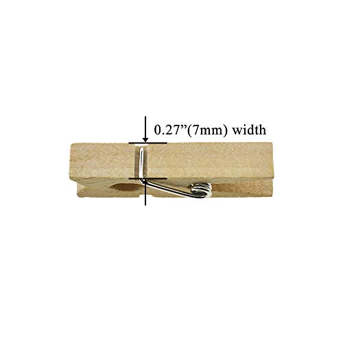 HAHIYO Wooden Clothes Pins Clothespins Small Do NOT Fall Apart 1.38 inches Length 60 Pack Sturdy Strong Springs No Rust No Discoloration for Laundry Bathroom DIY Craft Photos Food Opened Bags - size: Natural Wood 1.38 inches 60 Pack