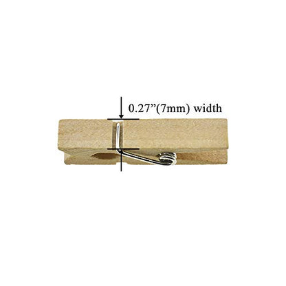 HAHIYO Wooden Clothes Pins Clothespins Small Do NOT Fall Apart 1.38 inches Length 60 Pack Sturdy Strong Springs No Rust No Discoloration for Laundry Bathroom DIY Craft Photos Food Opened Bags - size: Natural Wood 1.38 inches 60 Pack