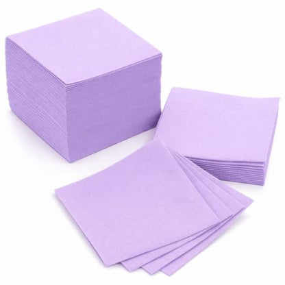 AMERICAN HOMESTEAD Cocktail Napkins - Premium 4.75"x4.75" Disposable Linen-Like Beverage Napkins - Bulk Square Party Bar Serviettes for Weddings, Parties, Events, and Daily Use - (Lilac -100 Count) - color: Lilac, size: 4.75 x 4.75