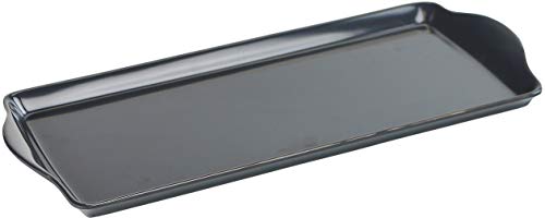 Reston Lloyd Melamine Plastic Tidbit Tray, BPA-Free, Food Safe, Multipurpose Platter Serving Tray, Bathroom/Table Organizer, Charcoal (Pack of 6) - color: Charcoal, size: 14.7" x 6.5" x 0.8" (Pack of 6)