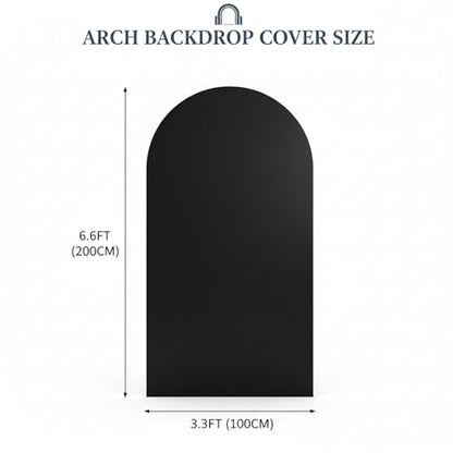 Double Sided 6.6FT Black Arch Backdrop Cover Spandex Fitted Stretchy Arch Covers for Wedding Birthday Party Bridal Baby Shower Ceremony - color: Black, size: 6.6FT