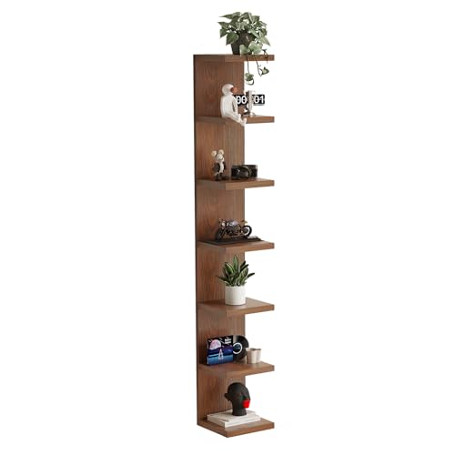 LitaEther Lack Wall Shelf,Display Floating Shelf (Solid Wood, 7 Tier) - color: Solid Wood, size: 7 Tier