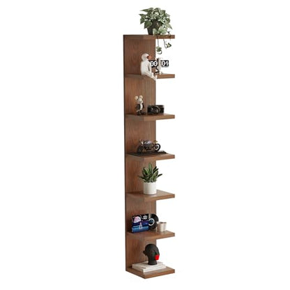 LitaEther Lack Wall Shelf,Display Floating Shelf (Solid Wood, 7 Tier) - color: Solid Wood, size: 7 Tier