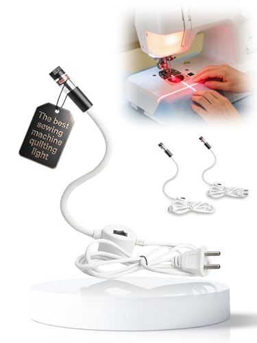 Magnetic Seam Guide for Sewing Machine Light Adjustable Sew Ruler Positioning Accessories Free Motion Hand Held Long Arm Quilting Supplies Clearance Notions Products Miter Saw Laser - color: White-Plug