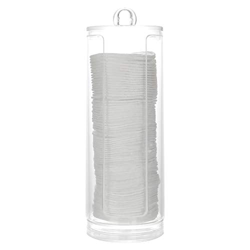 Cosmetic Cotton Pad Holder - Acrylic Makeup Remover Organizer with Dispenser & Storage Rack